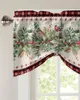 Cortina Navidad Eucalipto Bayas Robin Ventana Sala de estar Gabinete de cocina Tie-up Valance Rod Pocket