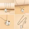 Pendant Necklaces Cute Animal Necklace Kawaii Little Hamster Heart Glass Beads Chain For Women Girls Boys Gifts Drop Deliver Dhgarden Dhrxf