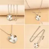 Hänghalsband söta djurhalsband Kawaii Little Hamster Heart Glass Beads Chain for Women Girls Boys Gifts Drop Deliver Dhgarden Dhrxf