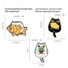 Broches Broches Pin Cartoon Chat Poisson Mignon Pour Les Femmes Drôle De Mode Robe Manteau Chemise Demin Métal Badges Sac À Dos Cadeau Bijoux Drop Delive Dhr04