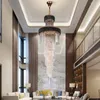 Żyrandole nowoczesne luksusowe schodowe żyrandol salon wystrój domu czarny/złoty dioda LED Lamp Hang Lampa K9 Kryształowy oświetlenie wewnętrzne