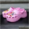 Sandals Pulomies Summer Women Slippers Platform Clogs Outdoor Garden Shoes Female Pool Bathroom Flip Flops Mules Beach Drop Delivery Access