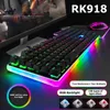 RK ROYAL KLUDGE RK918 Tastiera meccanica cablata 108 tasti Tastiera da gioco retroilluminata 100% RGB con grande lampada laterale a LED HKD230808