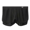 Cuecas masculinas Boxers de verão Shorts de malha de secagem rápida Casa Calças esportivas Fitness Roupa íntima hip-up