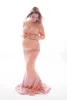 Moderskapsklänningar från axel Moderskapsspetsfotograferingsklänningar monterade mantel graviditet långärmad klänning maxi klänning för baby shower fotografering hkd230808