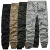 Herrbyxor 2023 Spring Mens Camouflage Tactical Cargo Men joggar Militär Casual Cotton Hip Hop Ribbon Manlig armébyxor