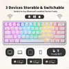 Motospeed SK66 Bluetooth 5.0 sans fil 2.4G USB 3 modes clavier de jeu mécanique Hot Swap RGB rétro-éclairé 61 touches clavier d'ordinateur HKD230808