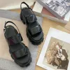 Designer Sandalen Frauen Schuhe Luxus Schwarz Weiß Leder Plattform Sandale Offene Zehen EU35-41 Mit Box Casual Strand Sport