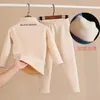 Giyim Setleri Çocukların Yüksek Yakalı Dip Gömlek Takımları Kız Kızlar Kış Kış Plus Velvet Yastıklı 2 Parça Set 2 10 Yaşındaki Bebek Sıcak Kıyafetler 230807