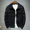 Мужские куртки Мужская коричневая джинсовая куртка Весенне-осенняя модная эластичная приталенная куртка высокого качества Джинсовая мужская брендовая одежда 230807