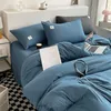 Bedding sets Set High Quality Fabric Duvet Cover Solid Color Bed Single Double King Size Quilt 230808