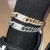 TOP Hop Iced Out strass catena cubana cavigliere braccialetto per le donne punk oro argento colore cristallo collegamento cavigliera piede gioielli 230719
