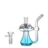 Uniqe Dab Rig Cachimbos de água Cogumelo Bongs de vidro Vidro feito à mão 14mm Feminino Reciclador Conjunto Ash Catcher Bong com Tubos Queimadores de Óleo de Vidro Masculino