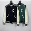 2023 Chaqueta de diseñador para hombre chaqueta versity abrigos para hombre chaqueta de vuelo Uniforme de béisbol Letra C bordado Cuero de PU cómodo Broche de perla moda Ropa de abrigo para hombre