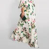 Casual Dresses Clothes European Spring Summer For Women 2023 Runway Designers Vintage O-neck Lantern Long Sleeve Printed Maxi Dress