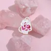 Love Teabag Enamel Pins Custom Pink Herbs Brooches Lapel Badges Plant Tea Jewelry Gift for Friends