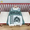 Herrtröjor Rhude Knit Sweater Men Woman 2023FW Fashion Casual Color Matching Trophy Series Jacquard Streetwear 230807