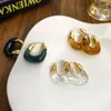 Orecchini a cerchio Giappone Corea cristallo trasparente cerchio acrilico per donna resina trasparente Huggie Piercing orecchio fibbia regalo gioielli per feste