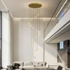 Pendant Lamps Duplex Floor Long Droplight Staircase Nordic Hollow Living Room Lamp Modern Simple Art Restaurant