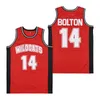 GH Troy Bolton Wildcats High School College Basketball Jersey Red White Size S-XXL