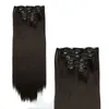 Extensions Synthetic Hair Extensions Clip In Hair 1B# 2/30# 613# 27# Color Brazilian Clips On 6 pieces/set 140g