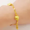 Charm Bracelets Banhado a Ouro 24K Pulseira de Corrente Onda de Água Para Homens Luxo Feminino Cor Amarela Moda Cheia Jóias Presente