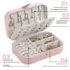 Jewelry Boxes DoubleLayer Storage Box Portable Travel Holder Organizer Display Ring Necklace Stand For 230808