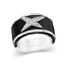 Alliances Étoile de la Côte d'Azur Bague Laque Noire 925 Placage Argent Or 18K Dames Cadeau Gros 230808