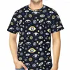 Men's T Shirts Evil Eye Seamless Pattern 3D Print Polyester T-shirt Men Short Sleeve TShirt Harajuku Streetwear Tops