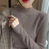 Kvinnors tröjor Autumn Winter Women Sweater 2023 Korean Fashion Knitwears Warm Long Sleeve Knit Pullovers Loose Fit Bottoming Elegant V9