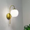 Wall Lamp Golden Bedroom Living Room Background Light Modern Flower Stairs Aisle Sconces Glass Lampshade Home Decoration