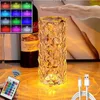 Autre décor à la maison 16 couleurs USB rechargeable LED atmosphère chambre décoration de noël lumières cristal lampe tactile table lampes de chevet 230807