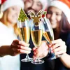 10 pz / lotto Decorazioni natalizie Cappelli Alberi Bicchiere di champagne Decorazione per la casa Azienda Decorazione della tavola del partito Ornamento Capodanno L230620