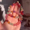 Strand Natural Coloured Crystal Stone Women Handmade DIY Jewelry Reiki Healing Bangle Gift