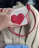 Avondtassen Rode Liefde Hart Vrouwen Vierkante Schoudertas Draagbare Canvas Vrouwelijke Kleine Messenger Contrast Kleur Dames Portemonnee Handtassen