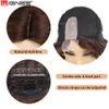 Косплей парики Wignee Body Wave Короткий парик коричневый цвет Синтетические парики для женщин для женщин -парики с зазором в продаже косплей парик ежедневно использование 230807