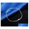 Fußkettchen 925 Sterling Silber Armband für Frauen Fußschmuck Eingelegte Zirkon Knöchelarmbänder an einem Bein Persönlichkeit Geschenke Drop Lieferung Dhria