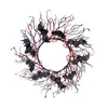 Andra evenemangsfestleveranser Halloween Wreath Artificial Dead Tree Branches Rose Beds LED Light Ring Hanging Decoration Non Electrifried 230808