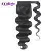 Lace tail Human Hair Wrap Around Straight Curly Water Wave Kinky 30 Inch Long Natural Color 230807