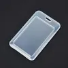 Plastic Double-sided IC Card Business Card Case Transparent Protection Sleeve Anti-theft Card Holder School Office LX4977