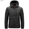 Blanc Duvet De Canard Rembourré Vestes Légères Pour Hommes À Capuche Puffer Manteau Plus La Taille 5XL 6XL Homme Vêtements 2023 En Gros Guangzhou L230520