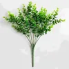 Fleurs décoratives Feuilles d'eucalyptus Tiges Branches artificielles Verdure Vases en plastique Arrangement de branche de table Buissons floraux Arbuste Printemps