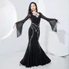 Stage Wear Sexy Belly Dance Dress Egyptian Baladi Saidi Costume Performance Galabeya Abaya Women Lady Professional Robes