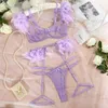 Super sexy lingerie ultra-dunne transparante pluim beha set met kristallen ketting kanten bh set sexy ondergoed t230808