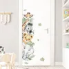 Muurstickers Deur Leuke Jungle Dieren Olifant Giraffe Aquarel Sticker voor Kinderkamer Babykamer Decals Home Decor 230808