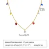 Chains Fashion Jewelry For Women 18K Gold Plated Stainless Steel Cross Pendant With Colored