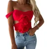 Women's T Shirts Women S Floral Print Sleeveless Crop Tops Fashion Ruched Front Clubwear Tank