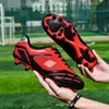 New Womens Mens Soccer Shoes Comfortable TF AG Football Boots Red Black Youth Training Shoes Big Size 32-45