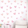 Adesivi murali 60pcsset Soft Pink Big Small Heart Shape per soggiorno Camera da letto Bambini Nursery Decalcomanie Home Decor 230808