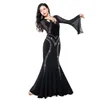 Scenkläder sexig magdans klänning egyptiska baladi sayi kostym prestanda galabeya abaya kvinnor lady professionella kläder